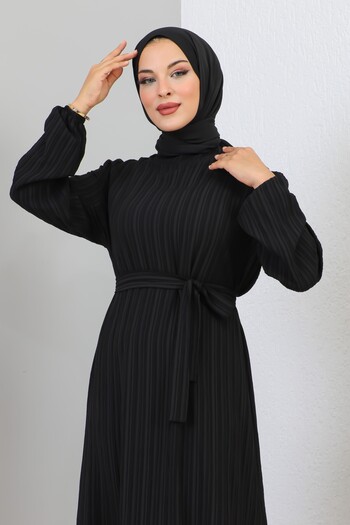 MSK Fashion Φόρεμα Lara Belted Μαύρο