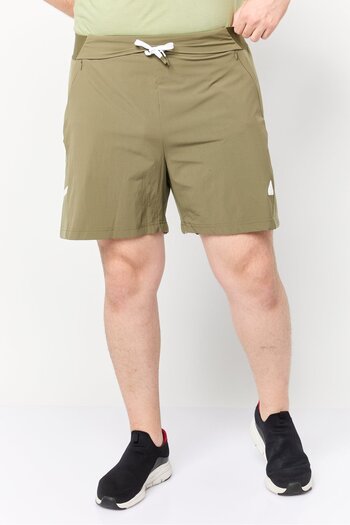 adidas Men Sportswear Fit Brand Logo Outdoor Shorts, Olive