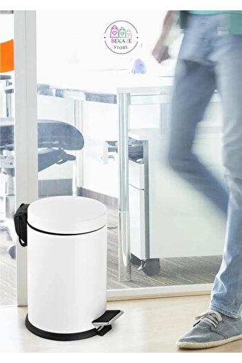 BEKAZE Stainless Steel Pedal Bathroom Trash Can 3L – Micro Size, Quiet Lid