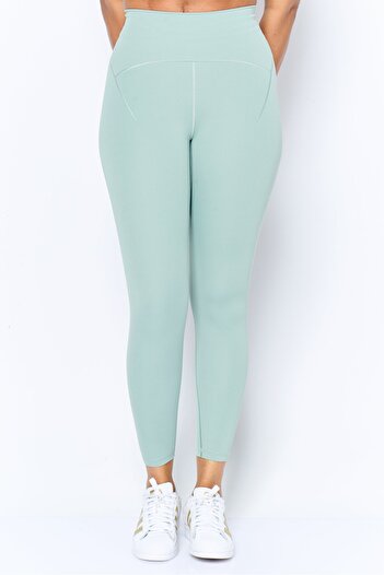 adidas Women 3/4 Brand Logo Training Leggings, Sage Green