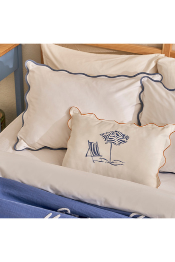 Bella Maison 100% Cotton Satin Scallop Single Duvet Cover White (160X220 cm)