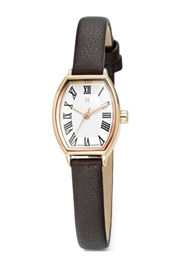 Romanson Rl1B27Llnras5R Sapphire Glass Swiss Quartz Steel Case Leather Cord Gold Color Women's Wristwatch