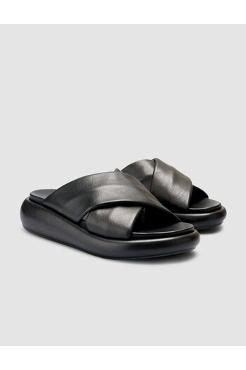 Cabani 100% Genuine Leather Black Women's Slippers