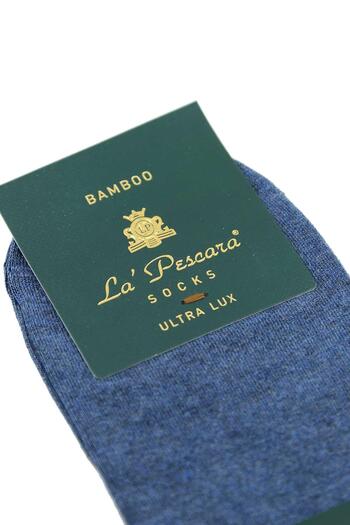 La Pescara Ανδρικές κάλτσες Indigo Plain Ultra Luxury Bamboo Single Half CRP357