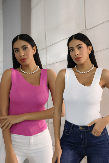 ALCHON Asymmetrical V-Neck Thick Strap Basic Stylish Summer Undershirt
