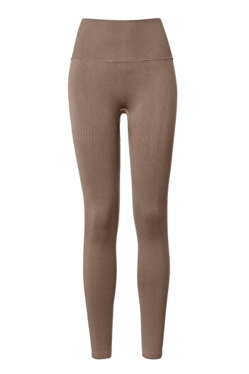 Tchibo Women Sportswear Fit Seamless Running Tights, Taupe