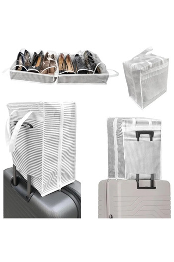 MorPort 6 Compartment Patterned Shoe Storage Travel Type Suitcase Top Storage Bag (35x22x40)
