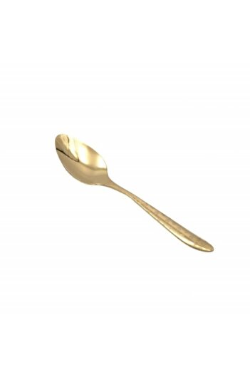 PUFO Set of 6 Pufo Diamond spoons for coffee, tea, dessert, stainless steel, gold, 14 cm