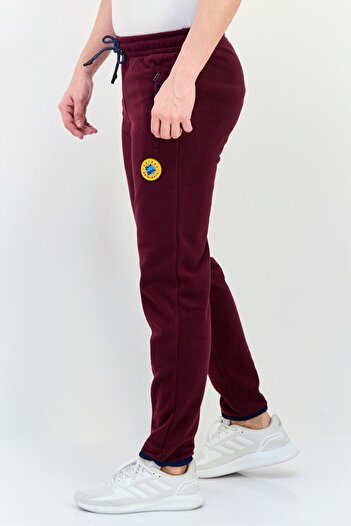 adidas Men Sportswear Fit Brand Logo Outdoor Sweatpants, Maroon