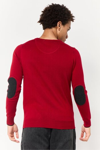 Harmont & Blaine Jeans Men Crew Neck Long Sleeves Embroidered Logo Sweater, Red