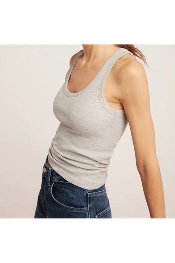 Gülce moda Women's Ribbed Look Thick Strap Basic Undershirt