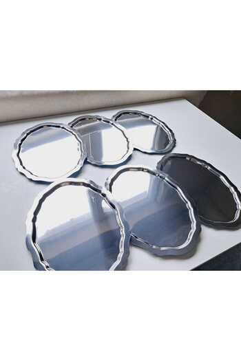 Elk Home 20'25 cm Steel Oval Wave Model 6 Pieces Service and Presentation Tray