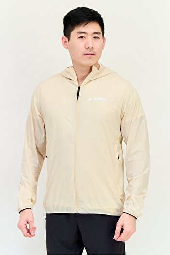 adidas Men Sportswear Fit Long Sleeves Outdoor Jacket, Beige