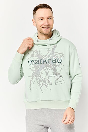 adidas Men Sportswear Fit Long Sleeves Outdoor Hoodie, Mint Green