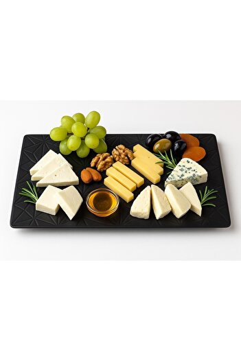 MAViHOME Black Porcelain Cheese Plate - 30 X 15 cm Single