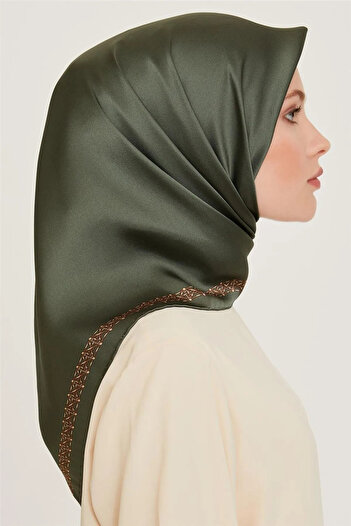 Armine Dj Pure Silk Scarf 9260D (S) (Sura) 90 X 90 Green 35