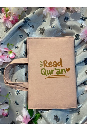 DUTTDİKİM Fabric Holy Quran Cover with Handle and Book Marker – Hafiz Size (20X14 cm) |   3 Pockets, Right Opening
