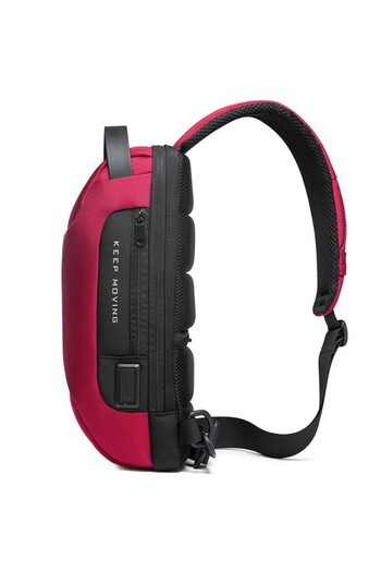 BANGE Crossbody backpack, splash-proof, anti-theft pocket, TSA lock and USB port, BANGE, Red