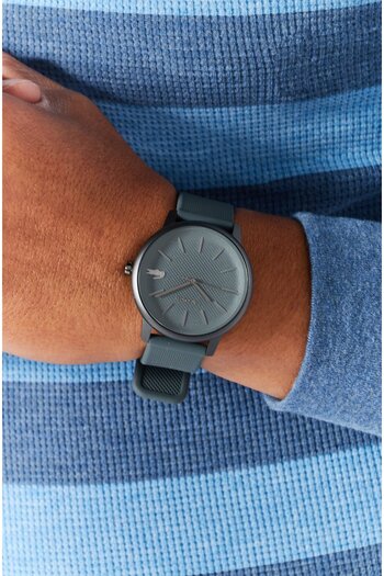 Lacoste Men 2011242 Rubber Strap Watch 35 Mm, Grey