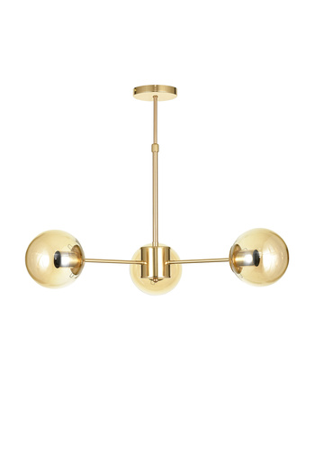 Avizemoda Miya 3 lü Bal Camlı Salon Oturma Odası Modern Sarkıt Avize - (Gold Kaplama)