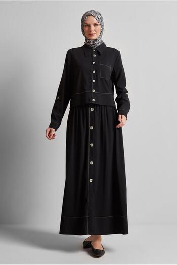 Alvina Button Detail Skirt Suit 45360