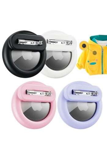 Choice Set B-4pcs Silicone Airtag Holder for Kids with Safety Pins AirTag GPS Tracker Case for Children Eld