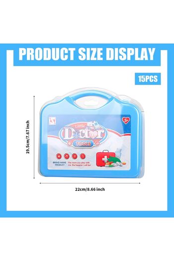 rexa Case Doctors Toy, 15 Pieces Doctor Toys Doctor Role Play with Carrying Case, Stethoscope,