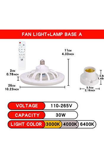 Choice 85-265V 5 Ceiling Fan Light 2 LED Ceiling Fan Light E27 With Remote Control Dimming 3-speed Ddjustab