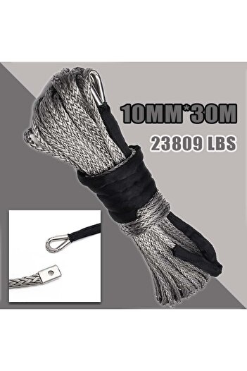 HulitTop 2/5" x 100ft 23000LBS Car Synthetic Winch Rope Line Grey Recovery Cable 4WD ATV Heavy Duty Rope W...