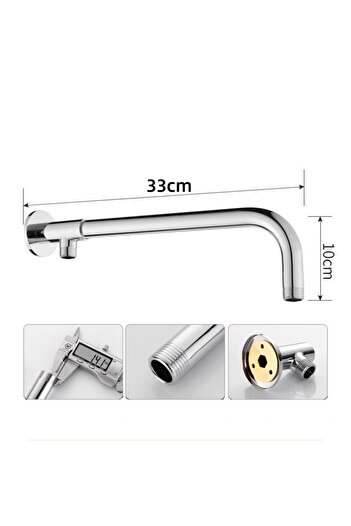 Choice silver-38cm 38/48cm Shower Head Extension Arm Wall Mounted Stainless Steel Rainfall Extend Pipe Tube