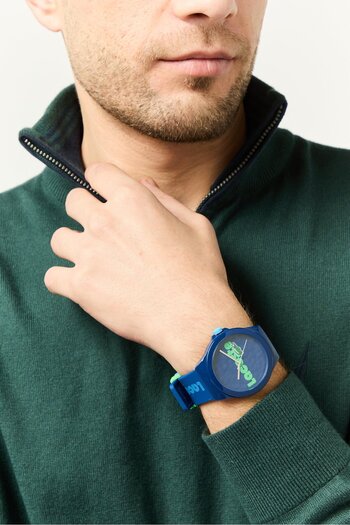 Lacoste Men 2020155 Silicone Watch 42 Mm, Blue