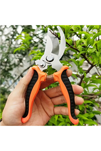 Choice Orange Professional Garden Scissors for Branch Trimming Fruit Tree Pruning Heavy Duty Household Gard