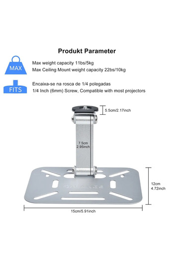 Choice Silver B Salange Desktop Projector holder Stand Table Mobile Projector Mount Removable Adjustable Un