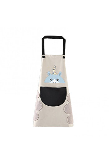 PUFO Ryno kitchen apron, cooking apron, universal size, cream/black
