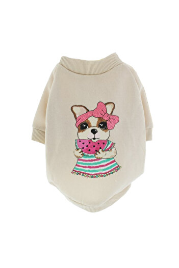 PUFO Hanorac Pinky Girl pentru câini sau pisici, bej, S