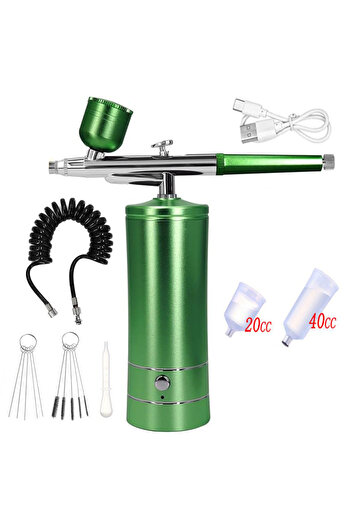 Choice Green Airbrush Nail With Compressor Portable Air Brush For Nails Art Paint Painting Crafts Nails Spr