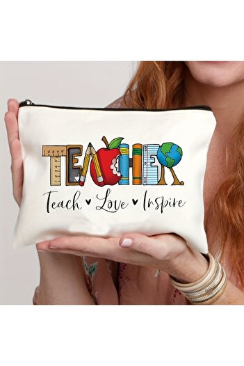 Choice 3 Chic Canvas Cosmetic Pouch - Durable Travel Makeup Organizer, Stylish Teacher Appreciation Gift