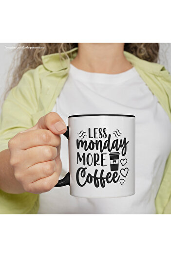 StoryGift Romania Mug With Hearts And The Text "less Monday, More Coffee" - Less Monday, With