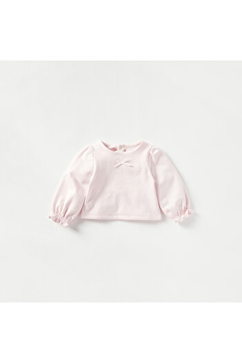 Juniors Bow Accent Long Sleeves Top and Frill Skirt with Leggings Set