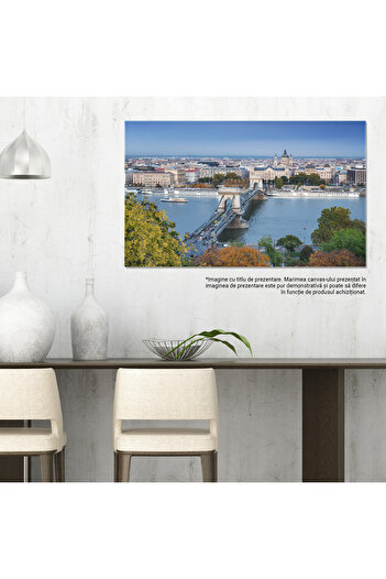 StoryGift Romania Canvas Painting 90 x 60CM Széchenyi Chain Bridge over the Danube aerial view