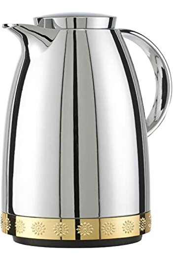 emsa Auberge Flask 1.8L – Gold/Silver Thermos Jug with Decorative Ring, Elegant Design