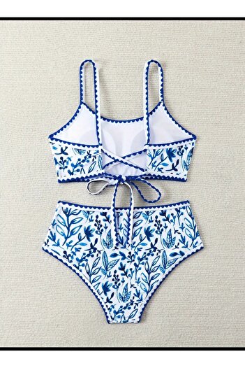 ARONA Yüksek Bel Sırt Askılı Bikini Takımı Kadın Mayo