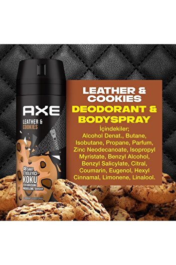 Axe Leather Cookies Erkek Sprey Deodorant 150 ml X 3