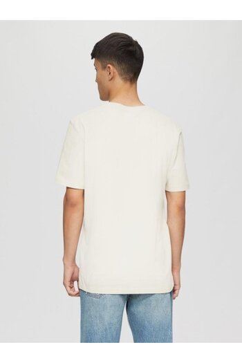 s.Oliver Men's T-shirt with anchor, Regular fit, cotton, Cream, 2XL