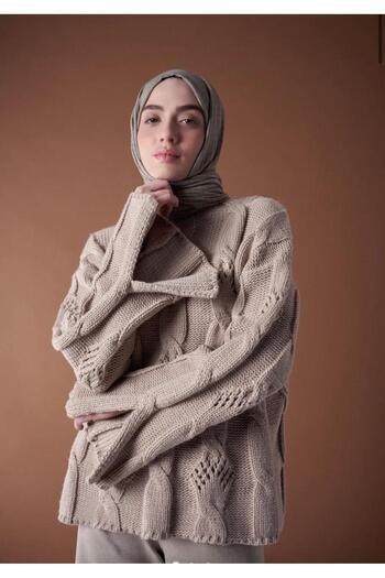 Modakaşmir Aminenesil Misto Cotton Shawl Antique Beige
