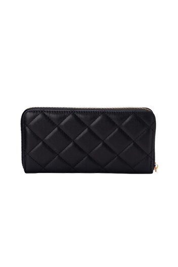 BATA Quilted Zipper Wallet Black