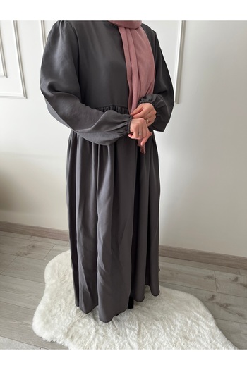 MARDİYE OFFİCİAL Modal Cupra Nazenur Daily Dress Ferace with Robe
