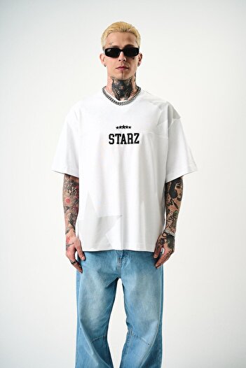 Respire Ανδρικό μπλουζάκι 22 Starz με στάμπα Oversize Λευκό
