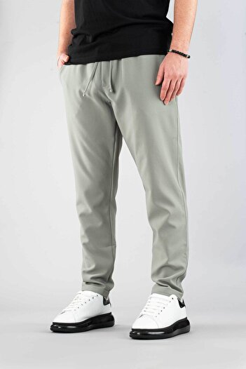 bombe Men's Jogger Pants Elastic Waist Drawstring Cotton Comfortable Boyfriend Pants Green