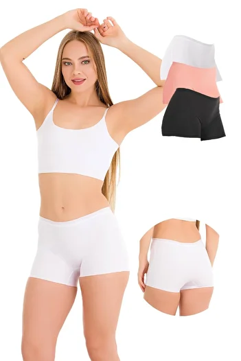 Newlilla 501 Basic Laser Cut Seamless Women's Boxer Briefs 3 Pack